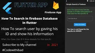 How To Search in Firebase in Flutter ||Search User By its ID & show Specific ID Data in Next Screen