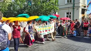 State Day of Lithuania, Vilnius. Сelebration of King Mindaugas Coronation. Festive procession parade