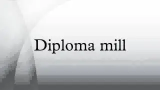 Diploma mill