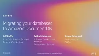 AWS re:Invent 2019: Migrating your databases to Amazon DocumentDB (DAT372)