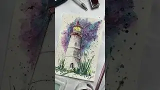 Маяк 🫶🏻 #shorts #маяк #sketch #art #акварель #watercolor #handmade #lighthouse
