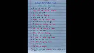 Affirmative Sentences - Future Continuous Tense 