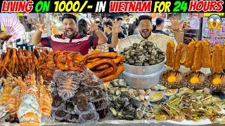 Living on Rs 1000 in VIETNAM for 24 HOURS CHALLENGE😱 BIZZARE STREET FOOD in VIETNAM🔥 (Ep-724)