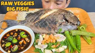 Ihaw na Big Fish at Kinilaw na Gulay Mukbang Asmr | Filipino Food Mukbang Philippines