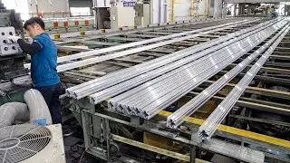 Huge Scale! Manufacturing Process of Aluminum Profile. Aluminum Factory in Korea