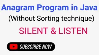 Anagram Program in Java without Sorting technique