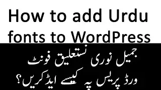 [WordPress] How to add Urdu Regular Fonts to WordPress website? | Tech Book
