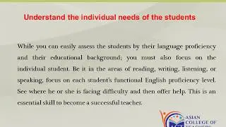 Skills Required for Teaching English as a Foreign Language Successfully