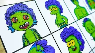 Drawing Disney Pixar's LUCA Sea Monster in Different Styles