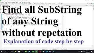 Find all the substring of any string without repetitions.