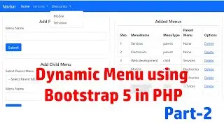 Dynamic Responsive navigation bar in PHP HTML  BOOSTRAP5 | Hindi | Part -2