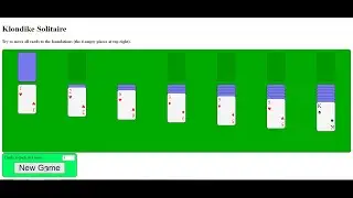 Klondike Solitaire Card Game in JavaScript
