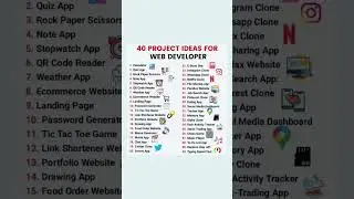 40 Projects Ideas for Web Developer 👨‍💻.                     