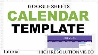 Google Sheets - Calendar Template