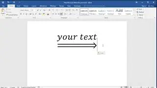 How to insert double rightwards arrow below text or character in word