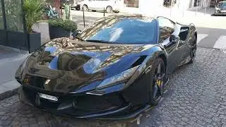 black ferrari F8 tributo in paris France