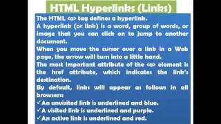 Lesson 10  HTML Hyperlinks Links - HTML - Sahalsoftware