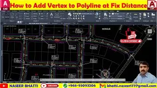 Add Vertex to Polyline at Fix Distance | Autocad How To Add Vertex In Polyline | add vertex Lisp