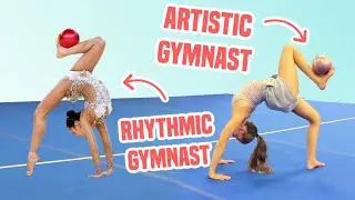 Artistic Gymnasts Try Rhythmic Gymnastics!