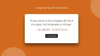 How to Create a Random Quotes Generator in HTML CSS & JavaScript