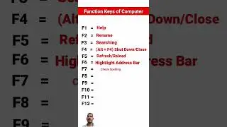 Function Keys of Computer Keyboard || use of function shortcut keys 