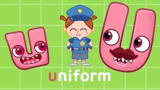 New I am U : Cute monster alphabet letter U song - English kindergarten class