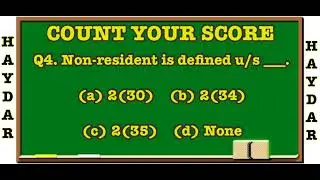 TEST 1 | RESIDENTIAL STATUS AND SCOPE OF TOTAL INCOME | CA IPCC @DeanTurn