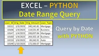 Excel Python Query by Date Range (Updated)