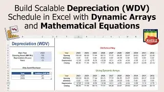 Build Scalable Depreciation (WDV) Schedule in Excel with Dynamic Arrays and Mathematical Equations