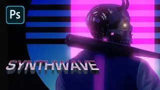 Neon Synthwave Skeleton – Photoshop Tutorial