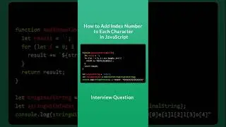 How to Add Index Number  to Each Character in JavaScript #shorts #coding #javascript