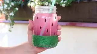 Watermelon themed garden party | 3 DIY ideas | Mason jar, garland, wooden spoons | CreativeTwins