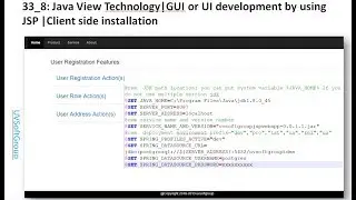 33_8:JSP |Spring Boot| Java View Technology|GUI or UI development|Client side installation