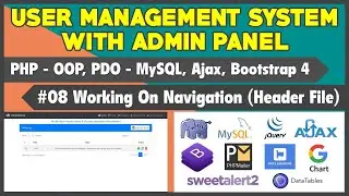 #08 User Management System With Admin Panel | Working On Navigation Menu | header.php File