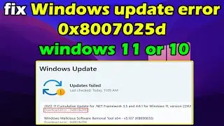 How to fix Windows update error 0x8007025d windows 11 or 10