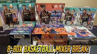 My First Group Break! 8 Box Basketball Mixer! (2019-20 Absolute, Origins, NBA Hoops, & Mosaic Boxes)