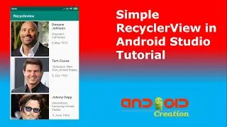 Simple Android Recyclerview Example in Android Studio