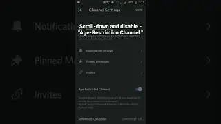 How to disable Age-restriction mode in channel in Discord mobile #roduz #discord #agerestriction