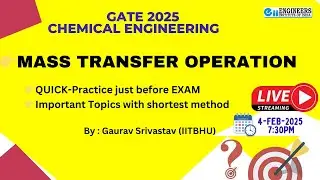 GATE 2025 Chemical Engineering | Mass Transfer Operation | Quick Practice Before Exam