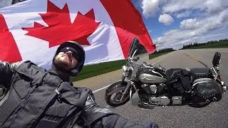 Mit einer Kawasaki Vulcan 900 in Winnipeg, Kanada