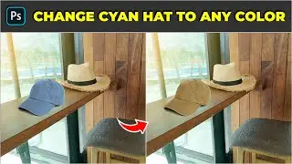 How to change cyan hat to any color - Photoshop Tutorial