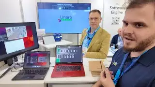 Linux on Snapdragon X Elite Laptop with Tim Benton at the Linaro booth at Embedded World 2024 