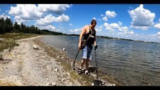ПЛЯЖНЫЙ ПОИСК НА ОБМЕЛЕВШЕМ ОЗЕРЕ С МЕТАЛЛОИСКАТЕЛЕМ