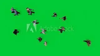 People walking green screen chroma key 3D people walking from high angle Animation rendering