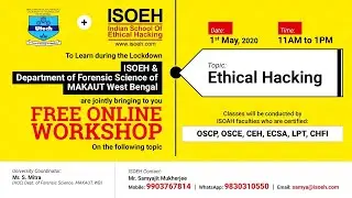ISOEH - Indian School of Ethical Hacking Presents Live Stream Workshop on Ethical Hacking