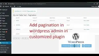Add pagination in wordpress admin in customized plugin