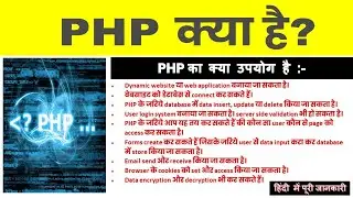 PHP क्या है, What is PHP, PHP kiya h. php का परिचय, PHP प्रोग्रामिंग क्या है, php का फुल फॉर्म