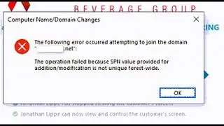 The Operation Failed Because SPN Value Provided for addition modification is not unique forest wide