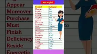 Informal English Vs Formal English ❤️😍 #shorts #learn #trending