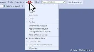 How to reset Visual Studio 2022 windows layout